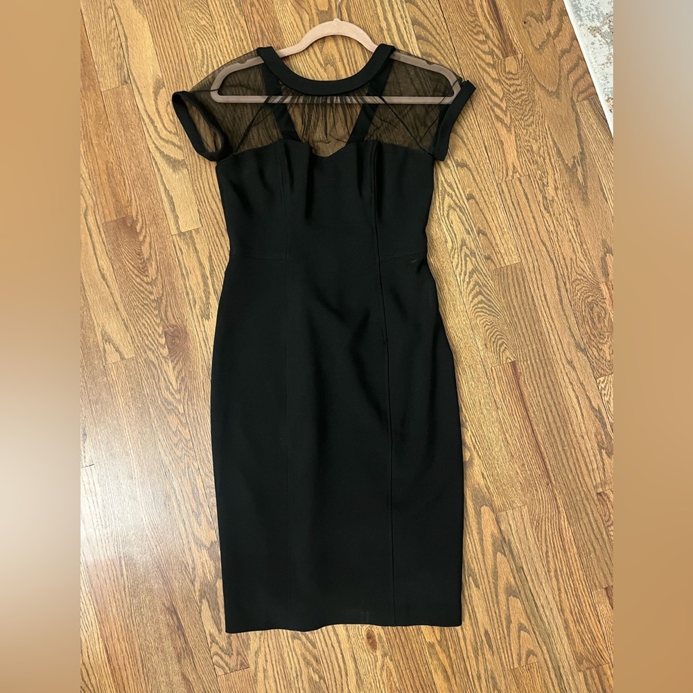 Maggy London Black dress with sheer top panel